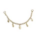 Base Pulseira C/ Pingente 21cm Dourado - 1 Und