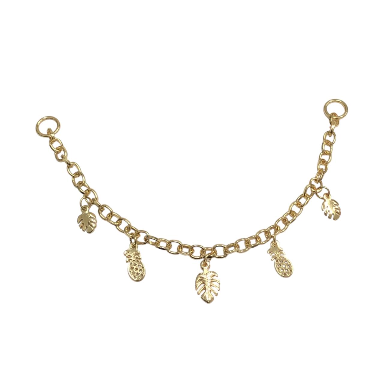 WhatsApp Image 2026-02-25 at 08.40.32 (6) Base Pulseira C/ Pingente 21cm Dourado - 1 Und - Imagem 1