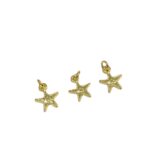 Pingente Estrela Do Mar 12mm Dourado Exclusivo - 1 Und