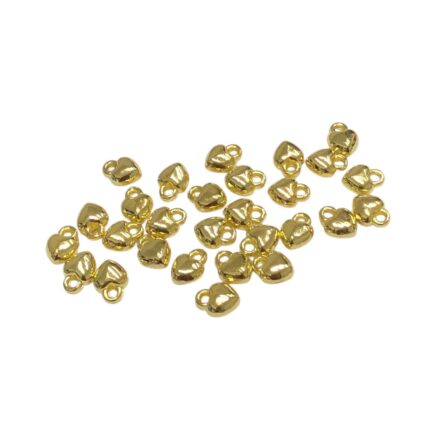 Pingente Coração 7,5mm Abs Dourado Exclusivo - 5 Gramas