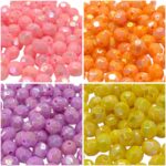 Conta Bola Facetada 8mm Irizada - 20 Gramas