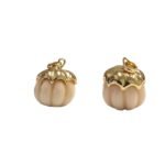 Pingente Abóbora 20mm Resina C/ Dourado - 1 Und