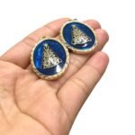 Pingente Oval N.Sra Aparecida 39mm Dourado – 1 Und - Imagem 4
