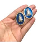 Pingente Oval N.Sra Aparecida 39mm Dourado – 1 Und - Imagem 2