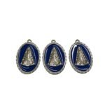 Pingente Oval N.Sra Aparecida 39mm Níquel - 1 Und