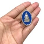 Pingente Oval N.Sra Aparecida 39mm Níquel - 1 Und - Imagem 2