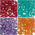 Conta Bola Facetada 8mm Transparente Irizada – 20 Gramas