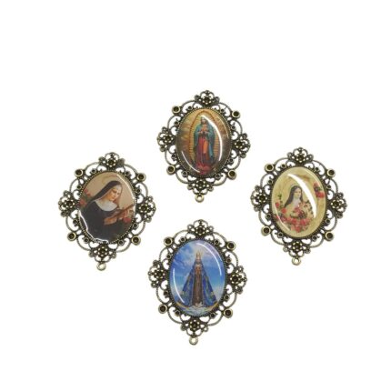 Entremeio Oval N.Sra Aparecida 48x61mm Ouro Velho - 1 Und