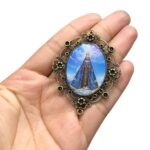 Entremeio Oval N.Sra Aparecida 48x61mm Ouro Velho - 1 Und - Imagem 3