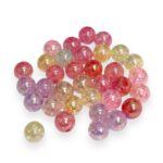 Conta Bola Craquelada 10mm Irizada - 20 Gramas