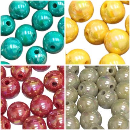 Conta Bola Pérola 12mm Irizada - 20 Gramas