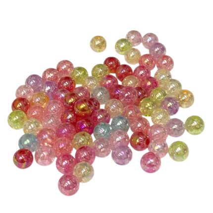 Conta Bola Craquelada 8mm Irizada – 20 Gramas