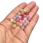 Conta Bola Craquelada 8mm Irizada – 20 Gramas - Imagem 2