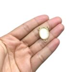 Pingente Oval P/ Chaton Dourado 15x20mm – 1 Und - Imagem 2