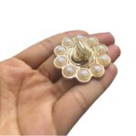 Fecho P/ Bolsa Redondo C/ Pérola 40x40mm Dourado - 1 Und - Imagem 4