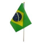 Bandeira Brasil C/ Haste 20x30 Tecido - 1 Und