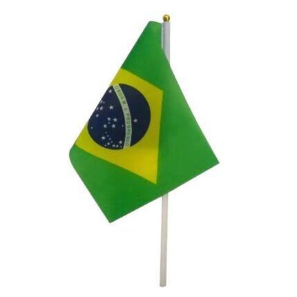 Bandeira Brasil C/ Haste 20x30 Tecido - 1 Und