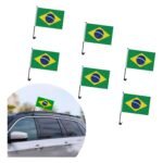 Bandeira Brasil 30x45cm C/Haste P/Carro - 1 Und