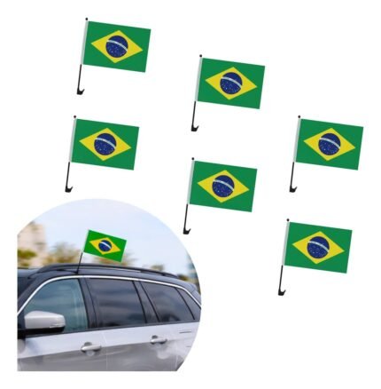 Bandeira Brasil 30x45cm C/Haste P/Carro - 1 Und