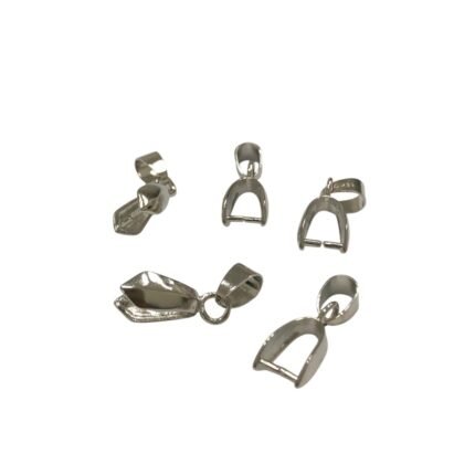 Terminal Jacaré 20mm Latão Níquel - 5 Unds