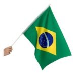 Bandeira Brasil C/ Haste 30x42cm Tecido – 1 Und - Imagem 2