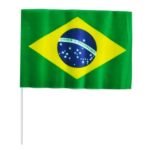 Bandeira Brasil C/ Haste 30x42cm Tecido – 1 Und
