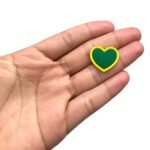 Aplique Emborrachado Coração Brasil 20mm – 1 Und - Imagem 2