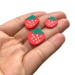 Aplique Emborrachado Morango 20mm - 6 Unds - Imagem 4