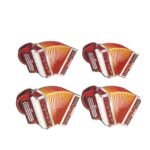 Kit Junino Sanfona Papel - 4 Unds