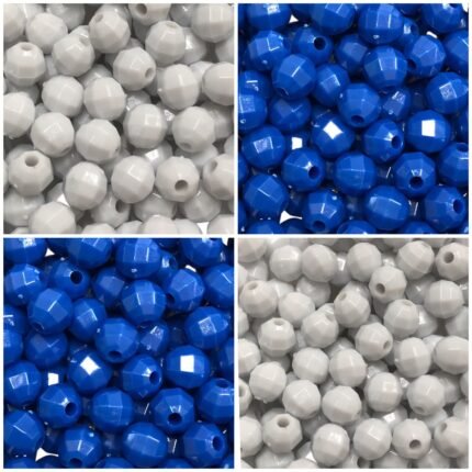 Conta Bola Facetada 8mm Leitosa Abs - 20 Gramas