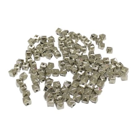 Conta Quadrada 8mm Níquel - 20 Gramas