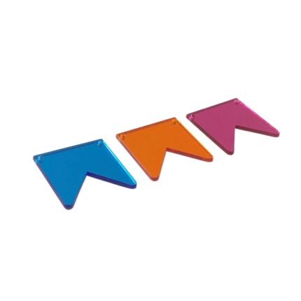 Pastilha Espelhada Bandeira 29x30mm C/ Furo - 1 Und