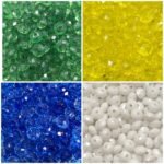 Conta Rondela 8mm Transparente Acrílico - 20 Gramas