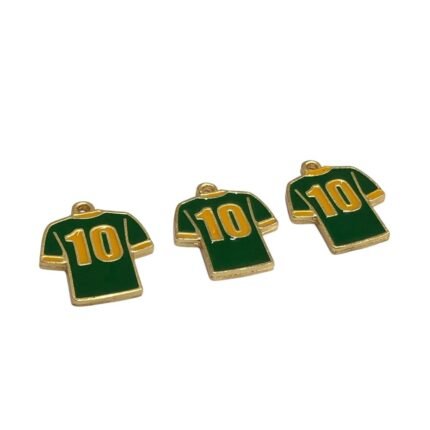 Pingente Camisa 10 Brasil 22mm Dourado - 1 Und