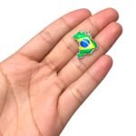 Pingente Mapa Brasil C/Resina 25mm Níquel - 1 Und - Imagem 2