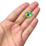 Pingente Coração Brasil 17mm Dourado - 1 Und - Imagem 2