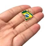 Pingente Mapa Brasil C/ Resina 25mm Dourado - 1 Und - Imagem 4