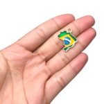 Pingente Mapa Brasil C/ Resina 25mm Dourado - 1 Und - Imagem 2