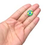Pingente Redondo Brasil 29mm C/ Resina Níquel - 1 Und - Imagem 2