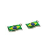 Pingente Bandeira Brasil 22mm C/ Resina Níquel – 1 Und - Imagem 3