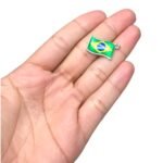Pingente Bandeira Brasil 22mm C/ Resina Níquel – 1 Und - Imagem 2