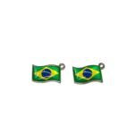 Pingente Bandeira Brasil 22mm C/ Resina Níquel – 1 Und