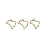 Pingente Mapa Brasil 25mm Dourado – 1 Und