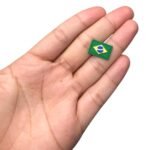 Aplique Emborrachado Bandeira Brasil 11x17mm - 10 Unds - Imagem 2