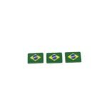 Aplique Emborrachado Bandeira Brasil 11x17mm - 10 Unds