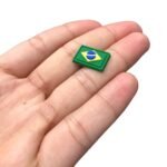 Aplique Emborrachado Bandeira Brasil 11x17mm - 10 Unds - Imagem 4