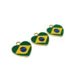 Pingente Coração Brasil 20mm Dourado - 1 Und - Imagem 3