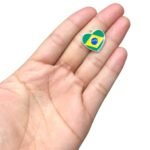 Pingente Coração Brasil 20mm Dourado - 1 Und - Imagem 2