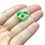 Pingente Coração Brasil 20mm Dourado - 1 Und - Imagem 4