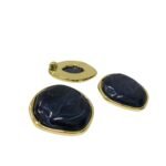 Pingente Disforme 5x47x4mm Resina Borda Dourado - 1 Und